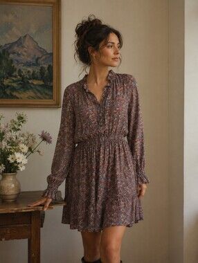 Y'COO Paris Boho Printed Mini Dress Size M